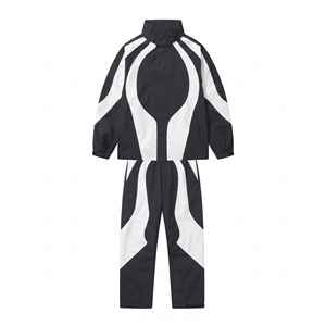 Ensemble survêtement streetwear homme personnalisé 2 pièces, coupe ample, léger, avec panneaux et passepoil, veste et pantalon en nylon - Product Image 5