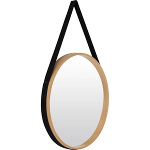 Espejo de Pared Moderno con Chapa de Roble y Correa Negra para Colgar, Decoración para el Hogar, Dormitorio y Baño - Product Image 3