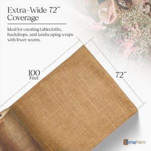 Rollo de Tela de Yute Natural Ecológica de 72 Pulgadas de Ancho y 3000 Pies de Largo, 10 oz, Duradera, Geotextil para Jardinería, Decoración del Hogar y Manualidades - Product Image 6