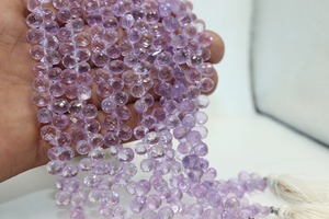 Cuentas de amatista rosa de grado AAA en forma de gota de 6-8 mm, 8 pulgadas, piedra preciosa natural para la fabricación de joyas a precio de mayorista. - Product Image 3