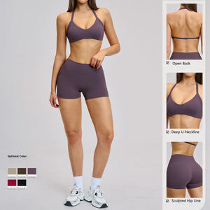 Gym Shorts Ladies Sets Top and Bottom Women Yoga Fitness Set Essentials Tracksuit Active Wear Top Women Shorts and Bra - Product Image 4