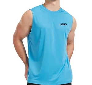Débardeur Sport Homme Personnalisé en Coton Tricoté Uni 100% Coton Coupe Classique Écologique Séchage Rapide Respirant Anti-UV Col Rond - Product Image 5