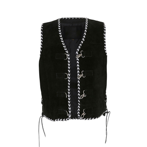 Zapatos de Hombre Hechos a Medida 2026, de Cuero Negro con Detalles Trenzados Blancos, Cierre de Hebilla Metálica, Cuero de Alta Calidad, Tallas Grandes, Transpirables - Product Image 5