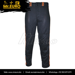Pantalon de sport unisexe personnalisé en polyester noir avec rayures bleues et orange, imprimé par sublimation, séchage rapide, coupe ajustée, fermeture éclair, antibactérien - Product Image 3