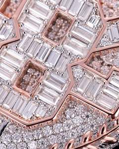 Pendentif Bouclier Initial Professionnel 3D avec Logo en Moissanite de Laboratoire et Chaîne Cubaine en Argent 925, Tendance et Certifié - Product Image 3