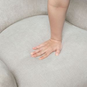 Moderno Oyster tessuto Tufted accento schienale sedia robusta struttura in compensato 1 pz poltrona per soggiorno mobili - Product Image 6