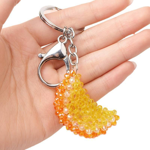Nuevo Bolso de Mano para Estudiantes, Hecho a Mano, con Colgante de Cuentas Planas de 4mm, Llavero con Colgante de Sandía y Naranja para Mi Hija - Product Image 2