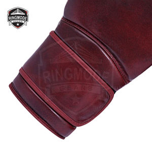 Guantes de Entrenamiento de Piel de Vacuno de Grano Completo Estilo Vintage con Cierre y Acolchado Interior Suave de Tres Capas para Artes Marciales - Product Image 3