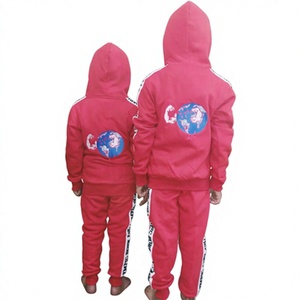Survêtements d'hiver pour enfants et jeunes en molleton de coton écologique à capuche et taille élastique 320g avec impression par sublimation - Product Image 1