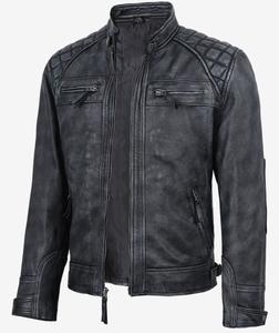 Chaqueta de Motero para Hombre, de Cuero PU, Corte Ajustado, con Botones Cubiertos, Anti-UV, Transpirable, Resistente al Viento, OEM, ODM, Venta al Por Mayor - Product Image 2