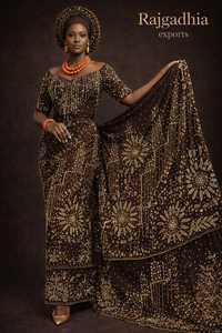 Écharpe africaine George brodée à la main et perlée - Product Image 5