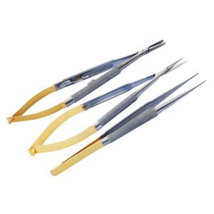 TC Castroviejo Microsurgery Set Customizable Needle <b>Holder</b> Scissor & Forceps in Stainless Steel Manual By Dentavex - Product Image 1