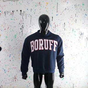 Sudadera BORUFF con cuello simulado, 450 GSM, nombre personalizado, bordado en aplique, corte holgado, 100% algodón, felpa francesa. - Product Image 6