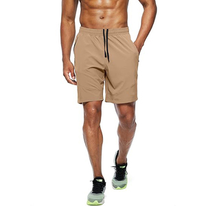 Pantalones Cortos Deportivos para Hombre, de Secado Rápido, Color Caqui, Ligeros, Transpirables, para Correr y Hacer Ejercicio, con Bolsillos con Cremallera - Product Image 3