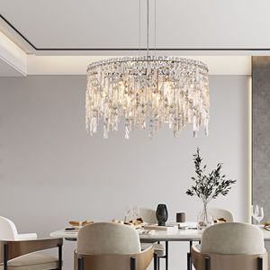 Lampadario di Lusso in Cristallo Argento da 24 Pollici, Lampada a Sospensione Rettangolare Contemporanea per Sala da Pranzo e Soggiorno - Product Image 6