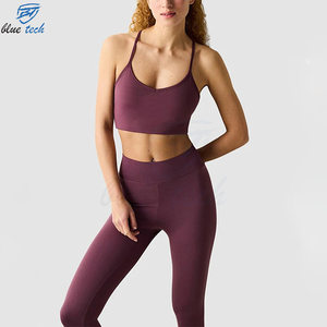 Women Workout Clothes Set Orange Seamless Activewear Yoga Suit Sports <b>Bra</b> and Fitness Leggings OEM ODM Wholesale Supplier - Product Image 3