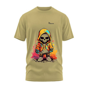 Camiseta de Hombre de Algodón 100% con Estampado Digital, Cuello Redondo, Corte Holgado, Diseño Liso con Patrón de Letras, Estilo Casual, Anti-Pilling, Transpirable, 220g - Product Image 4