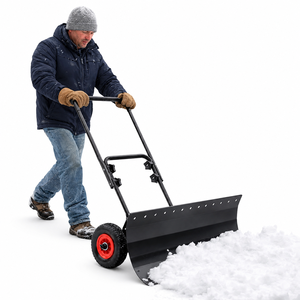 Pala quitanieves con ruedas de 40 pulgadas, cuchilla de acero de 17 pulgadas, mango ajustable, pala de nieve de alta resistencia para entradas de vehículos y aceras ODGWT0019 - Product Image 1
