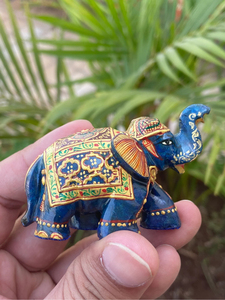 Hand Carved Hand Painted Eco-Friendly Lapis Lazuli <b>Elephant</b> Figurine Statue Lucky Gemstone Halloween Christmas <b>Decor</b> OEM ODM - Product Image 1