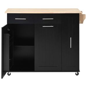 Carrello da Cucina con Ripiano a Scomparsa, Organizzatore a 3 Livelli, in Legno e Ferro, con Ruote - Product Image 4