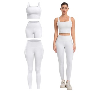 Ensemble de yoga pour femmes grande taille, dernière conception, haute qualité, respirant, séchage rapide, écologique, longueur genou, 2 pièces, vente en gros - Product Image 6