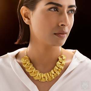Collar de primavera dorado antideslustre PRAO, collares de moda - Product Image 2