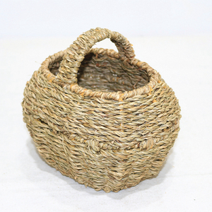 Cesta de Almacenamiento Multifuncional Tejida de Fibra Natural Ecológica con Asa de Lazo, Organizador Ovalado Decorativo - Product Image 1