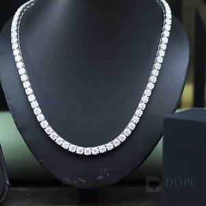 Collier chaîne cubaine Miami en argent sterling 925 avec diamant de laboratoire, bijoux hip-hop unisexe pour cadeau de fête - Product Image 1