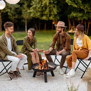 Sedia Pieghevole Classica da Giardino Nera, Set da 10 Pezzi, in Plastica Stampata a Iniezione, Sostituisce D0102HGJSXA - Product Image 6