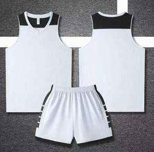 Custom Printed Men's Basketball Team Uniform Black & White Reversible Tracksuit T-shirt Shorts Personalized Basketball Clothing - Product Image 4