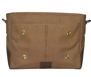 Classic Leather <b>Laptop</b> Briefcase with Shoulder Strap Durable Office Messenger Bag Brown Canvas and Leather Design - Product Image 5