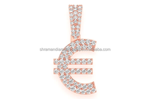 SHRAMAN DIAMOND Collar Unisex de Oro Sólido de 10K con Colgante Personalizado con Símbolo de Moneda Euro y Dijes de Piedra Natural, Joyería Fina, Regalos - Product Image 4