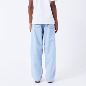 Men's Medium Washed Denim Jeans Vintage Winter Mid Waist Loose Straight Leg Casual Cotton Wholesale Supplier Export Quality - Product Image 4