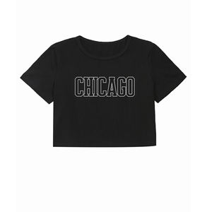 Crop Top Femme Été 2026 en Coton Ample Décontracté T-shirt Fin Col en V Manches Courtes - Product Image 1