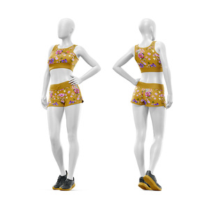 Conjunto de Yoga OEM ODM, Top Corto con Cuello Redondo, Pantalones Cortos Personalizados, Spandex/Nailon, Elástico en Cuatro Direcciones, Transpirable, Ecológico, de Alta Calidad - Product Image 6