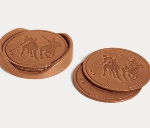 Square Shaped Embossed Faux Leather Coaster With Holder Waterproof Non Slip For Home Cafes <b>Bars</b> Luxe Table Protection <b>Mats</b> - Product Image 5
