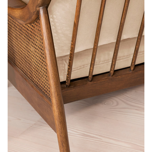 Sofá Atlisia Hecho de Madera de Teca Sólida de Alta Calidad con Tejido de Ratán y Cojín para Interiores o Exteriores - Product Image 5