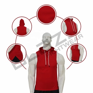 Nouveau Débardeur à Capuche Brodé pour Homme, Tendance Hiver, 100% Coton, Coupe Slim, Sport et Fitness, Imperméable, Respirant, Écologique - Product Image 6