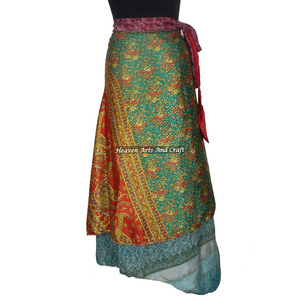 Compra en Línea al por Mayor: Falda Vintage Estilo Sari, Boho, Multicolor, para Verano, Cómoda, a la Moda, Estilo Hippie - Product Image 2