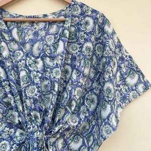 Algodón Kaftan indio Floral Kaftan largo caftán vestido para ser mamás playa cubrir ropa de dormir - Product Image 1