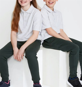 Polo d'uniforme scolaire unisexe pour enfants à manches courtes en coton 100% avec broderie personnalisée - Product Image 2