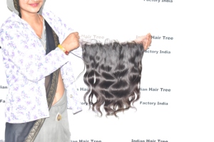 Frontal HD 13*6 <b>Body</b> <b>wave</b> hair Machine double weft Indian manufactures Natural Color Cuticle aligned women Human Hair Wholesale - Product Image 3