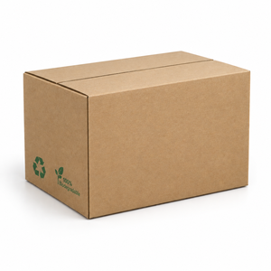 Caja de Cartón Corrugado Reciclado Ecológico y Degradable, Caja de Envío Rígida RSC de 4 Solapas para Logística - Product Image 1
