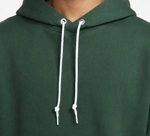 Sweat-shirt à capuche éco-responsable pour homme, coupe classique, couleur unie, poche, molleton tricoté 300g, 100% coton, décontracté, blanc, automne - Product Image 5
