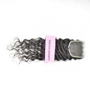 Extensiones de Cabello Indio 55 HD con Cierre de Encaje, Ondas Profundas Sueltas, 100% Cabello Humano Virgen Remy Indio, Color Negro Natural, Doble Capa - Product Image 3