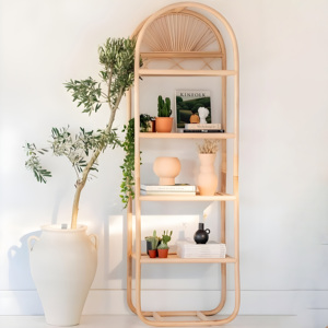Floor Standing Rattan Shelf Pet Friendly Home Furniture Wholesale Handcrafted Living Room <b>Book</b> Storage Shelves - Product Image 1