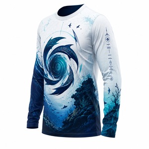 Camisa de Pesca Casual de Manga Larga para Hombre, Estampado de Marlin, Impresión Digital, UPF 50, Anti-UV, Secado Rápido, Poliéster, Ropa para Exteriores - Product Image 3