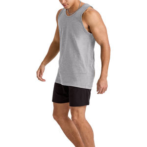 Débardeurs de sport sans manches en tissu uni, sans couture, pour la salle de sport, débardeurs de sport pour hommes, débardeurs décontractés pour hommes - Product Image 4