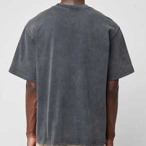 T-shirt gris oversize à col rond et manches courtes pour homme, 100 % coton jersey, coupe décontractée, couleur unie, design épuré - Product Image 4