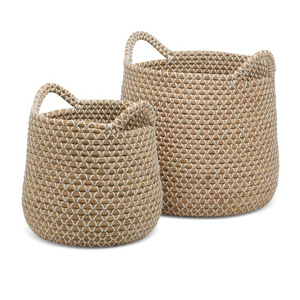 Panier rustique multifonction en jonc de mer tressé, éco-responsable, le plus vendu – Solution de rangement durable pour la maison moderne et la buanderie - Product Image 1